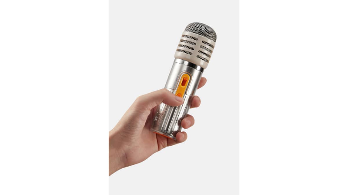 buy divoom-spark-pro-bluetooth-speaker-with-dual-karaoke-microphone-grey