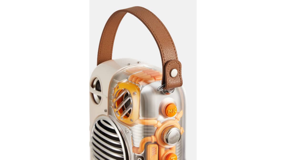 buy divoom-spark-pro-bluetooth-speaker-with-dual-karaoke-microphone-grey