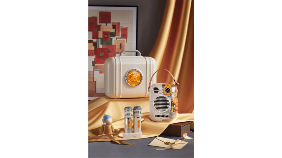 buy divoom-spark-pro-bluetooth-speaker-with-dual-karaoke-microphone-grey