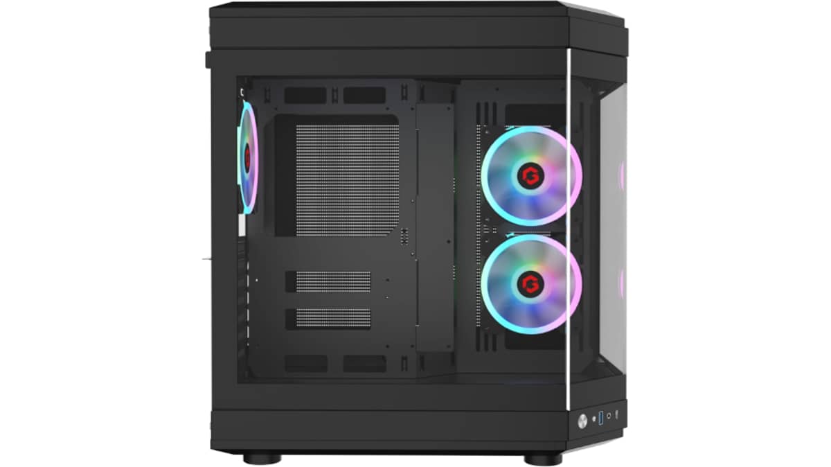 شتر gameon-vortex-arctic-series-3-fan-mid-tower-argbpwm-lighting-gaming-case-black