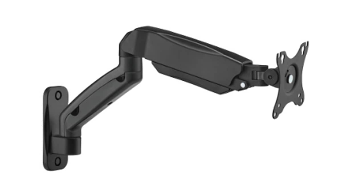 شتر gameon-fits-17-32-inch-economy-spring-assisted-wall-mount-single-monitor-arm-for-gaming-and-office-use-black