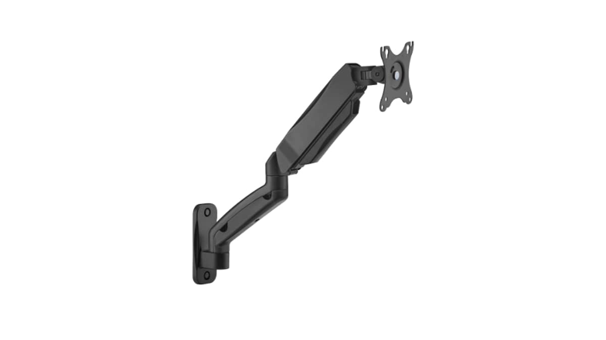 شتر gameon-fits-17-32-inch-economy-spring-assisted-wall-mount-single-monitor-arm-for-gaming-and-office-use-black