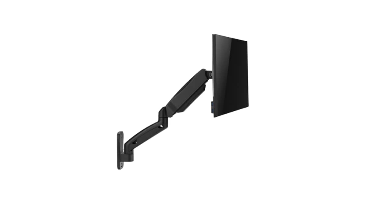 شتر gameon-fits-17-32-inch-economy-spring-assisted-wall-mount-single-monitor-arm-for-gaming-and-office-use-black