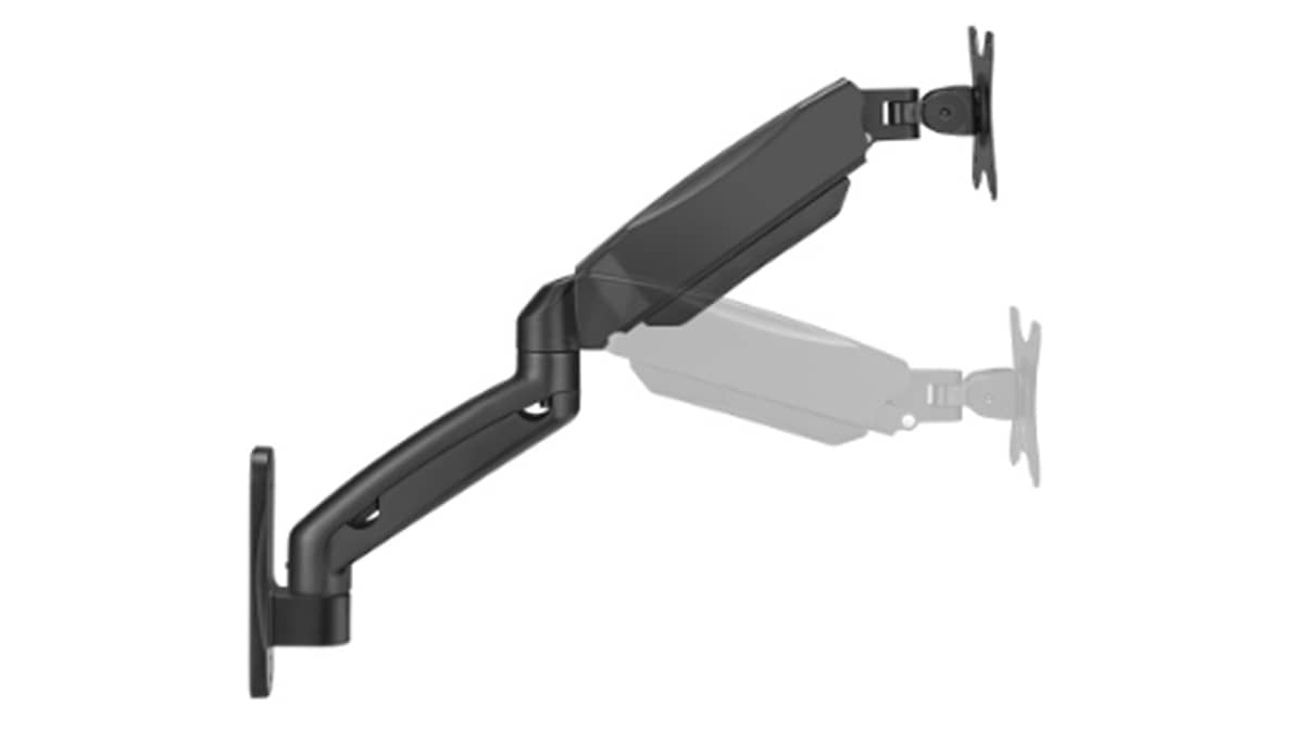 شتر gameon-fits-17-32-inch-economy-spring-assisted-wall-mount-single-monitor-arm-for-gaming-and-office-use-black