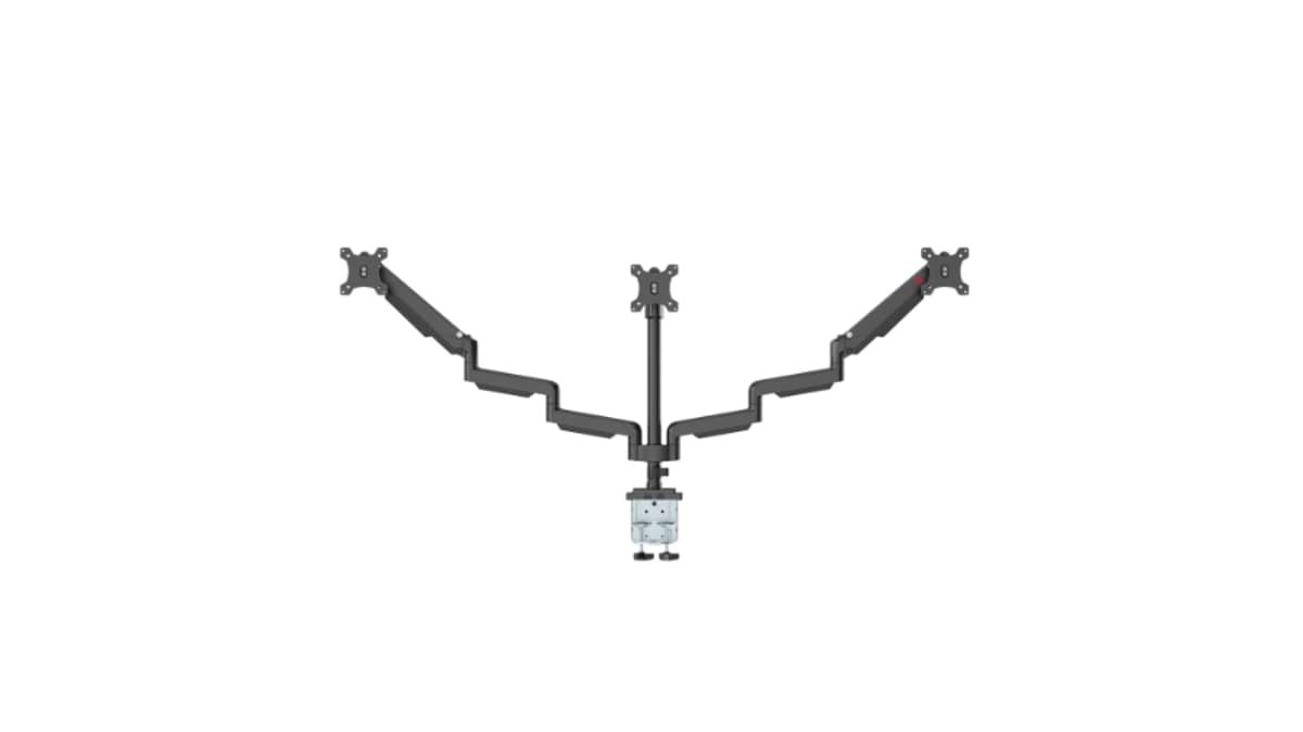 buy gameon-fits-17-30-inch-triple-monitor-arm-for-gaming-and-office-black