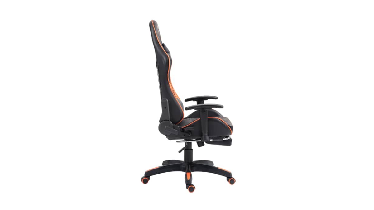 buy gameon-go-bc4d-bo-gaming-chair-with-adjustable-2d-armrest-and-foot-rest-orange-and-black