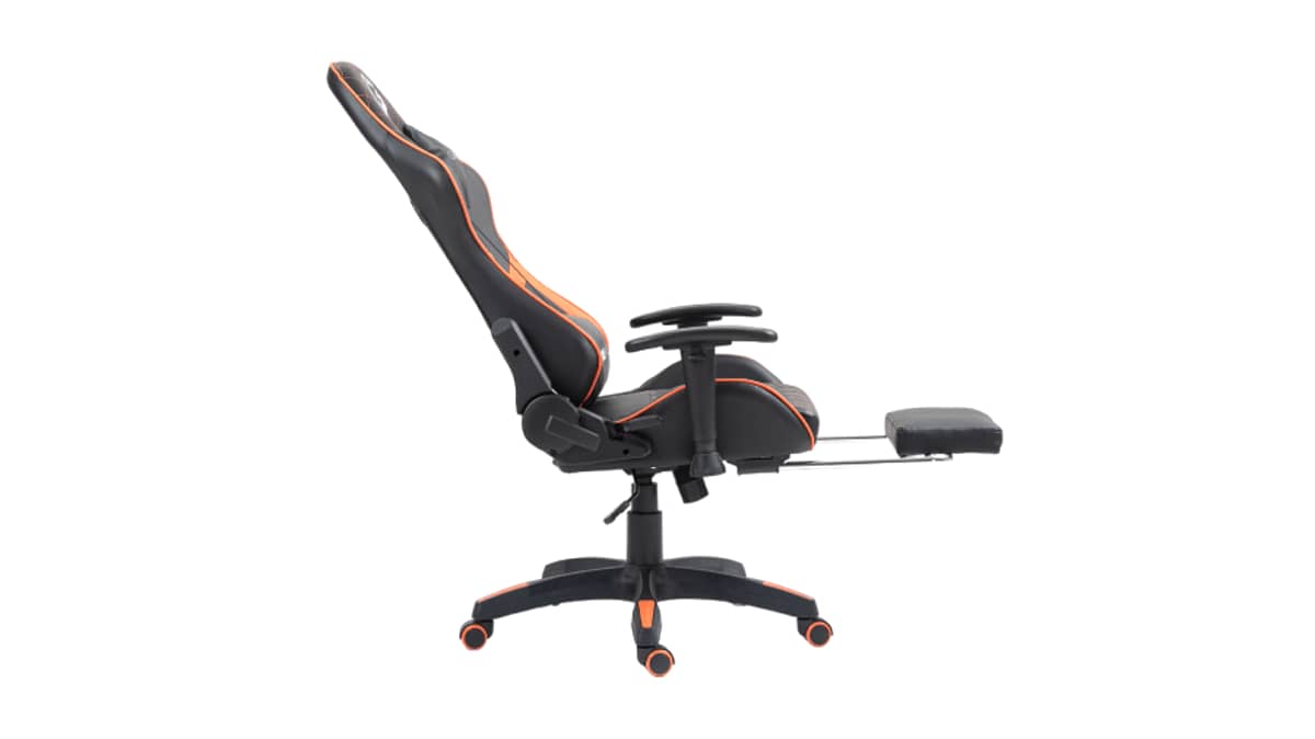 buy gameon-go-bc4d-bo-gaming-chair-with-adjustable-2d-armrest-and-foot-rest-orange-and-black