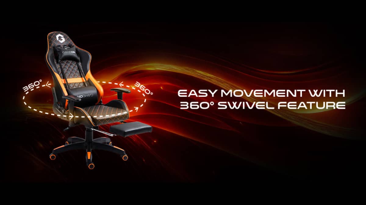 buy gameon-go-bc4d-bo-gaming-chair-with-adjustable-2d-armrest-and-foot-rest-orange-and-black