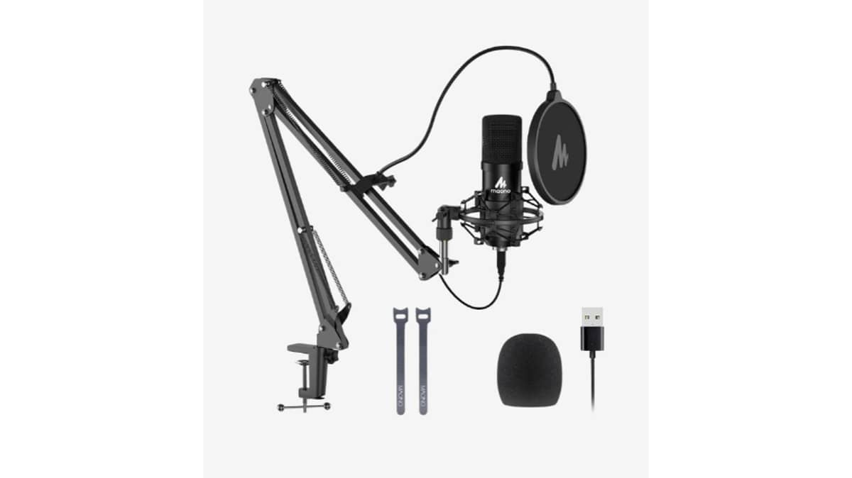 buy maono-24ghz-dual-person-compact-wireless-lavalier-microphone-black
