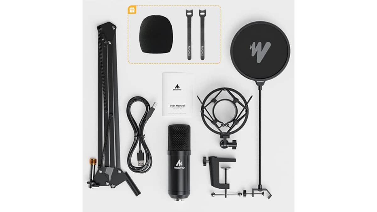 buy maono-24ghz-dual-person-compact-wireless-lavalier-microphone-black