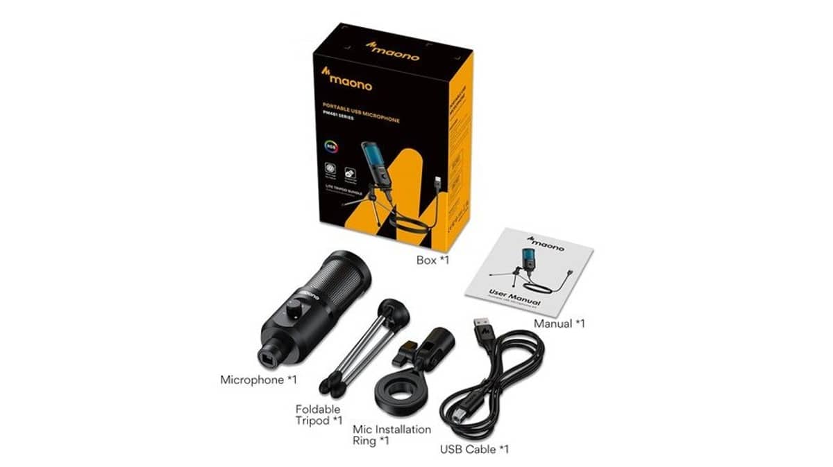 شتر maono-caster-rgb-usb-gaming-microphone-with-mic-gain-black