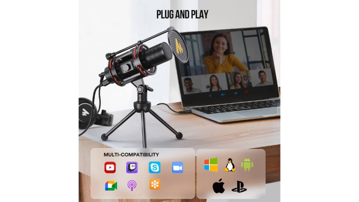 شتر maono-all-in-one-usb-condenser-computer-microphone-black