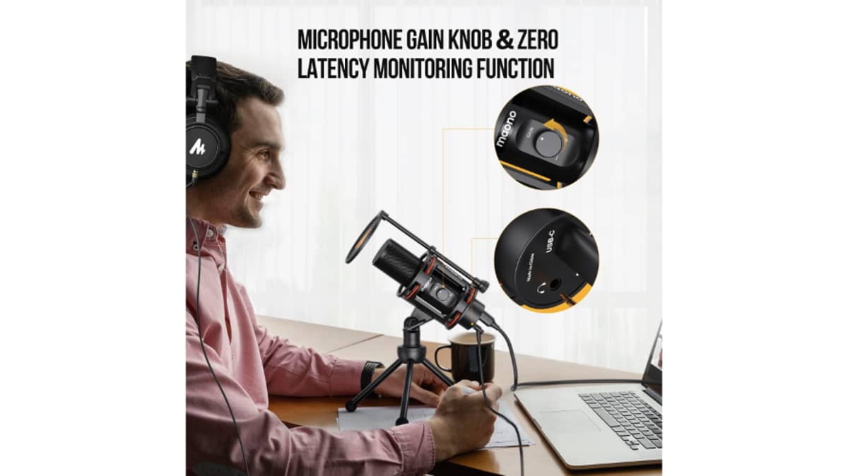 شتر maono-all-in-one-usb-condenser-computer-microphone-black