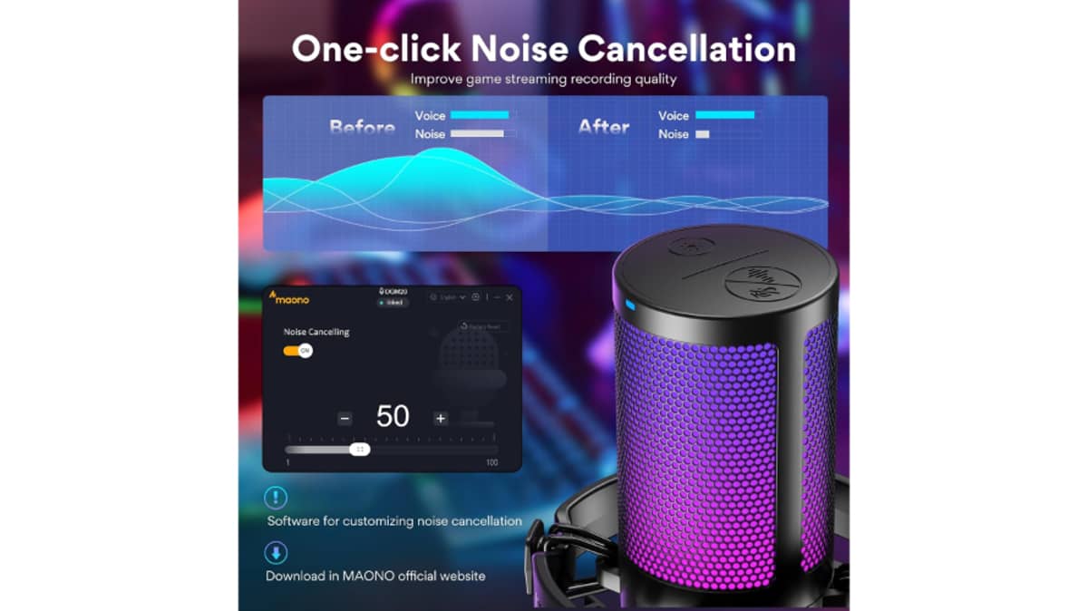 buy maono-noise-cancellation-condenser-usb-rgb-gaming-microphone-black