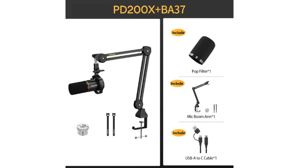 شتر maono-usbxlr-dynamic-microphone-black