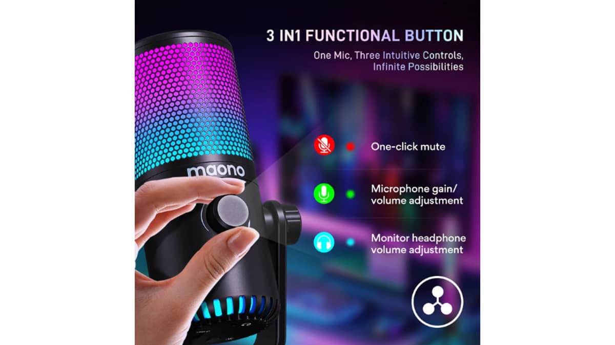 شتر maono-maonocaster-programmable-usb-condenser-microphone-black