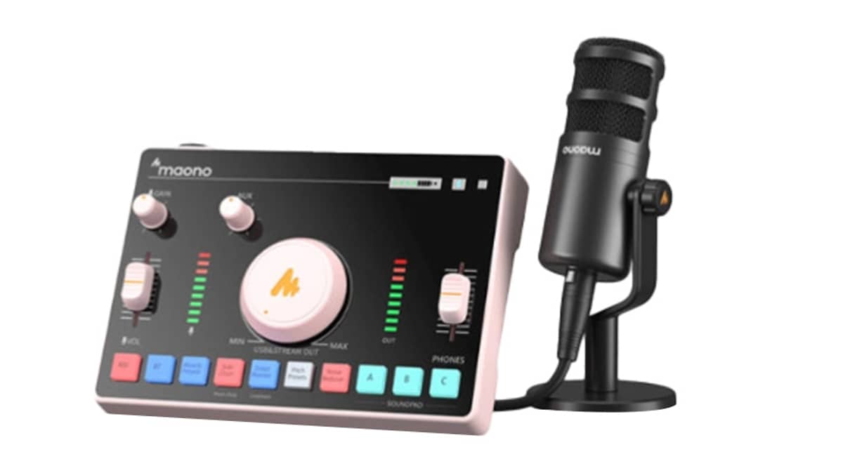buy maono-one-stop-streaming-audio-mixer-and-sound-card-black