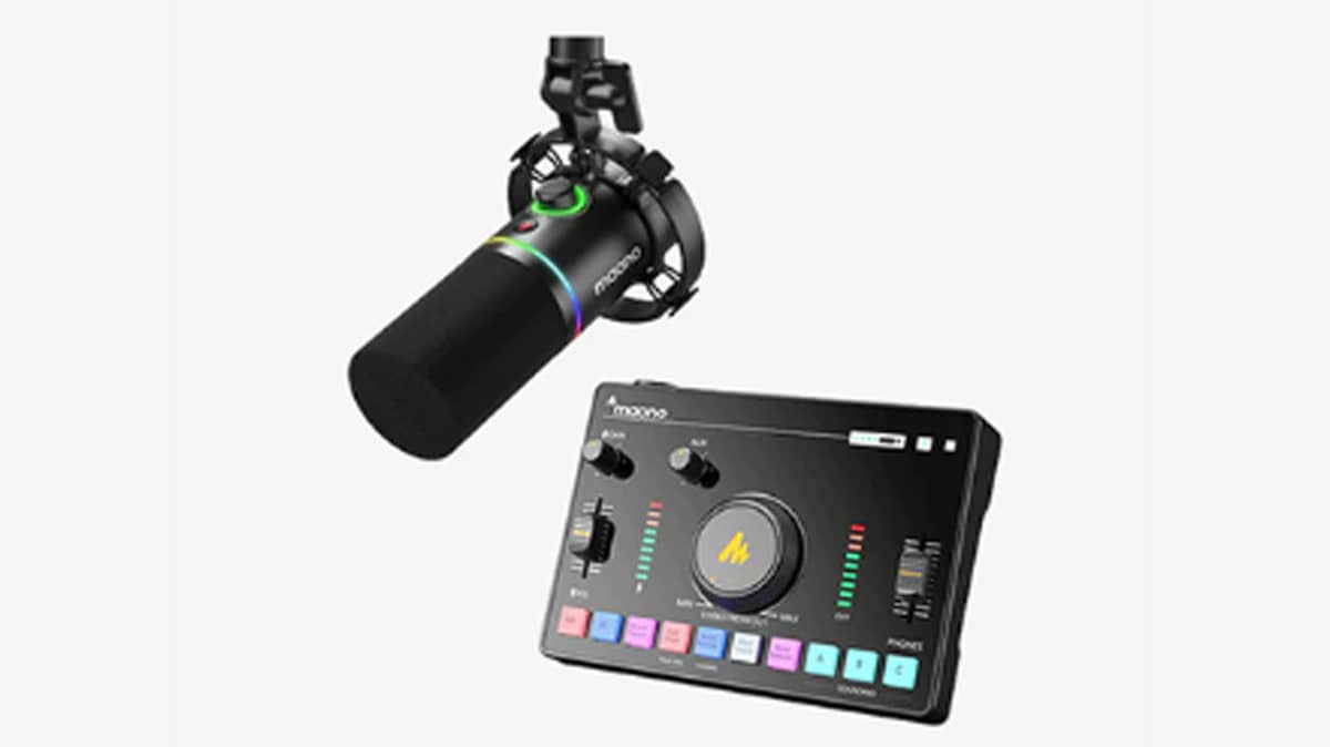buy maono-one-stop-streaming-audio-mixer-and-sound-card-black