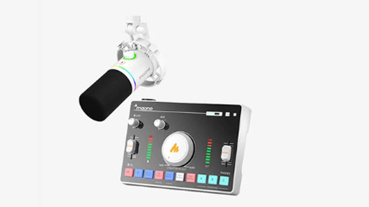 buy maono-one-stop-streaming-audio-mixer-and-sound-card-black