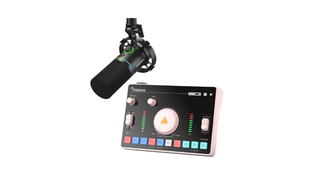 buy maono-one-stop-streaming-audio-mixer-and-sound-card-black