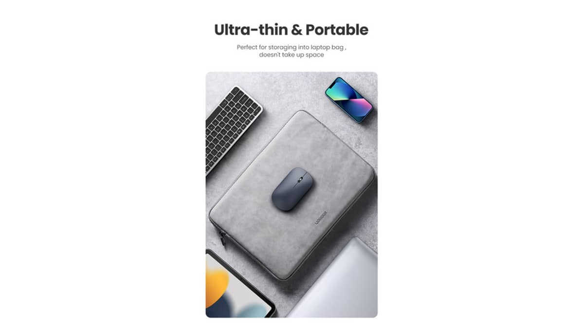 شتر ugreen-uslim-portable-wireless-mouse-gray