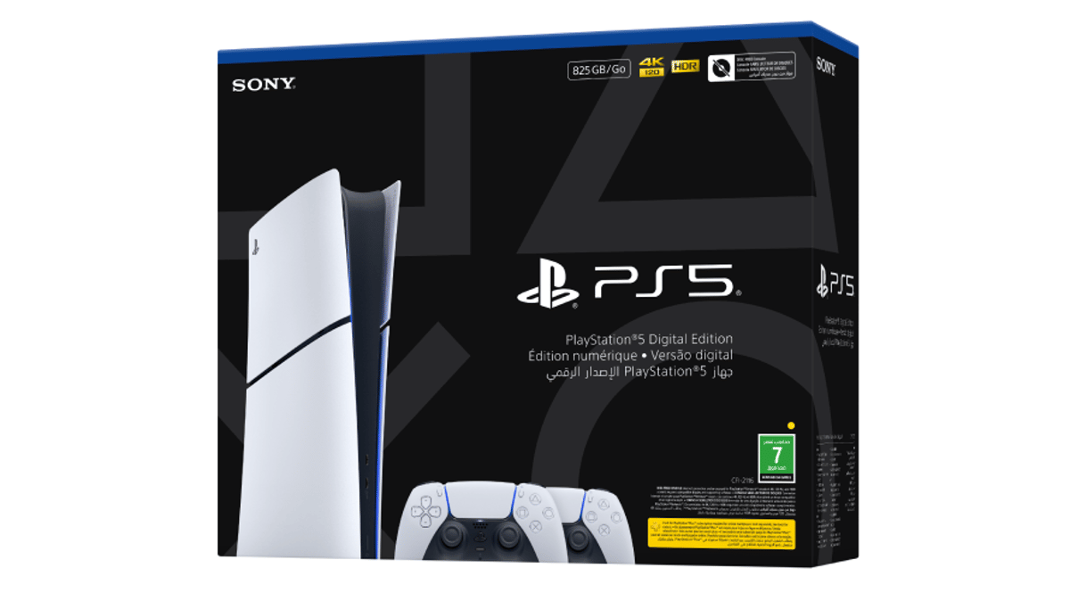 شتر sony-playstation-5-digital-edition-825gb-console-with-extra-dualsense-wireless-controller-white