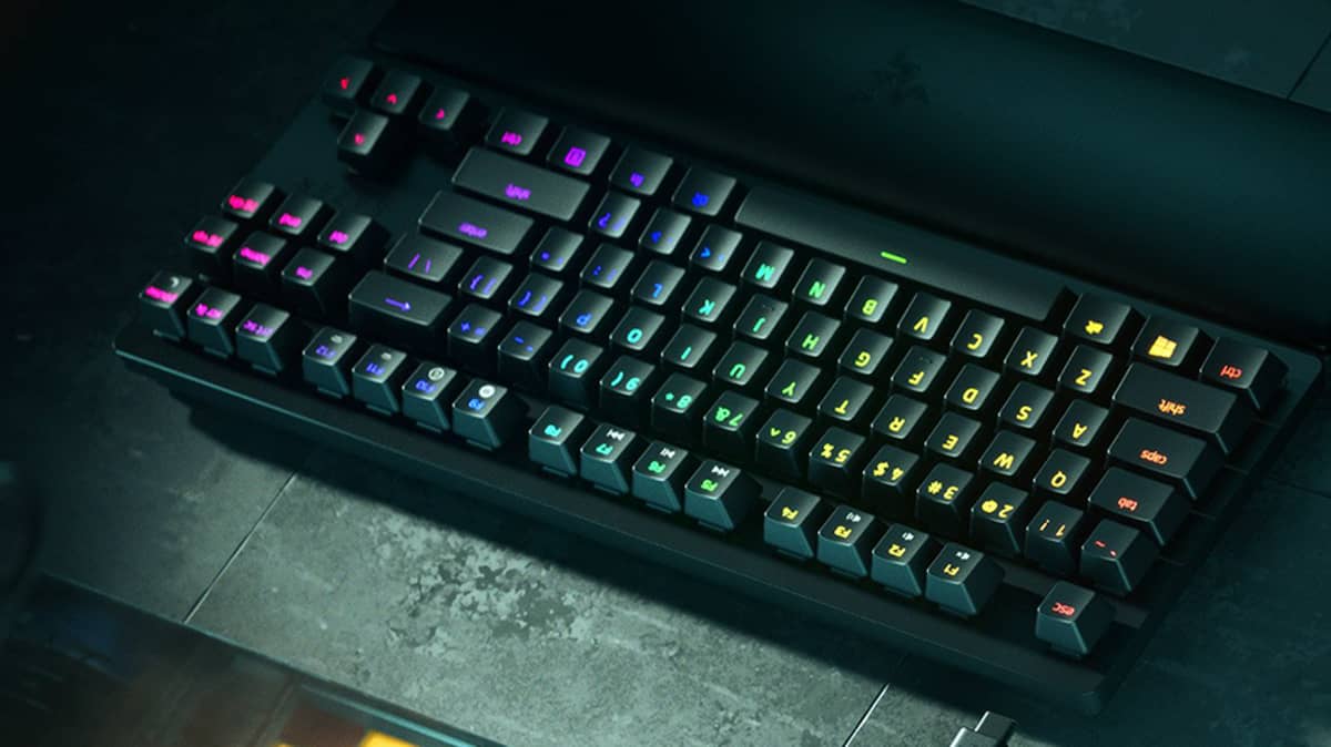 شتر razer-huntsman-v2-tenkeyless-gaming-keyboard-clicky-optical-switch-purple-us-layout
