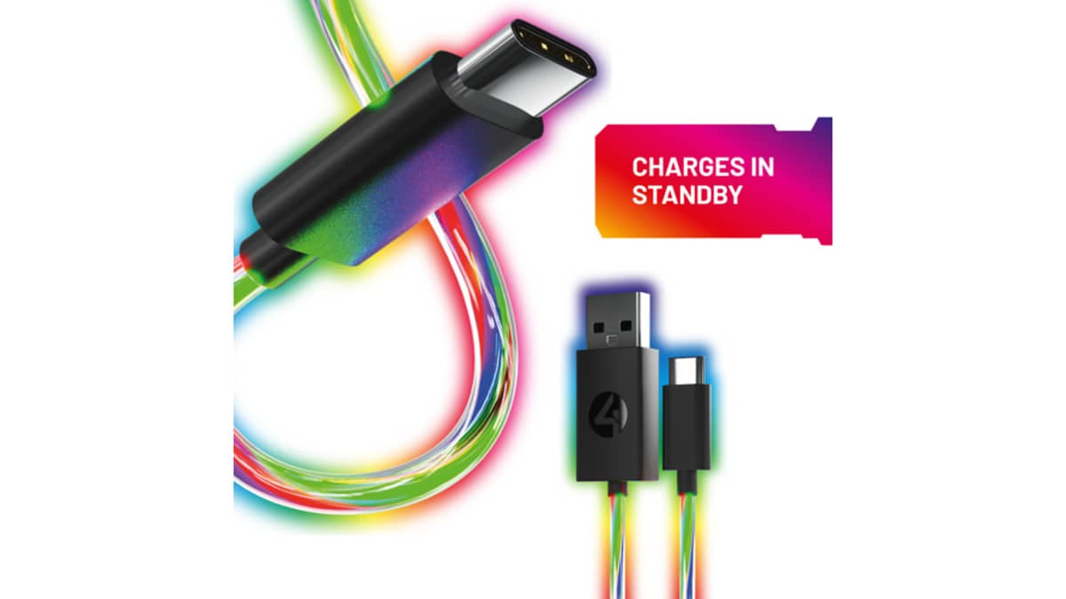 شتر 4gamers-light-up-charging-cables-multiformat-2m-twin-pack