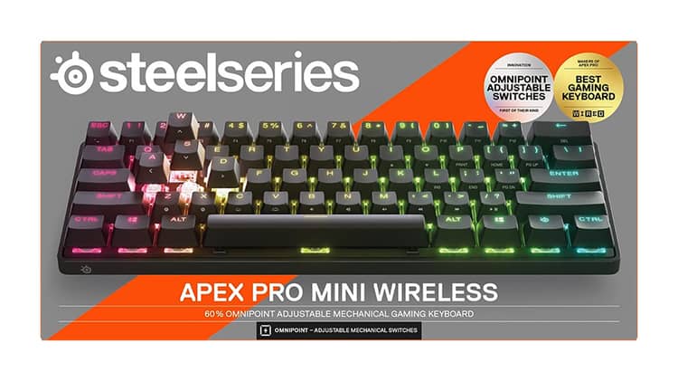 SteelSeries Apex Pro Mini HyperMagnetic Gaming Keyboard – World’s Fastest  Keyboard – Compact 60% Form Factor