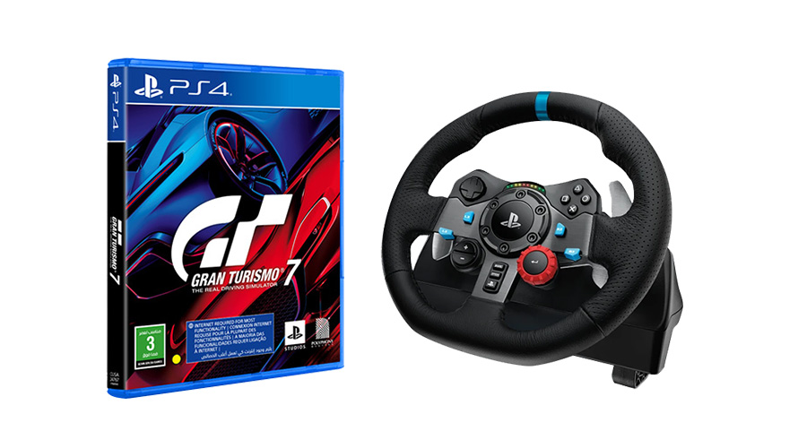 ven klipning kranium Buy Logitech G29 Gaming Racing Wheel with Responsive Pedals for PS with Gran  Turismo 7 Standard Edition PS4